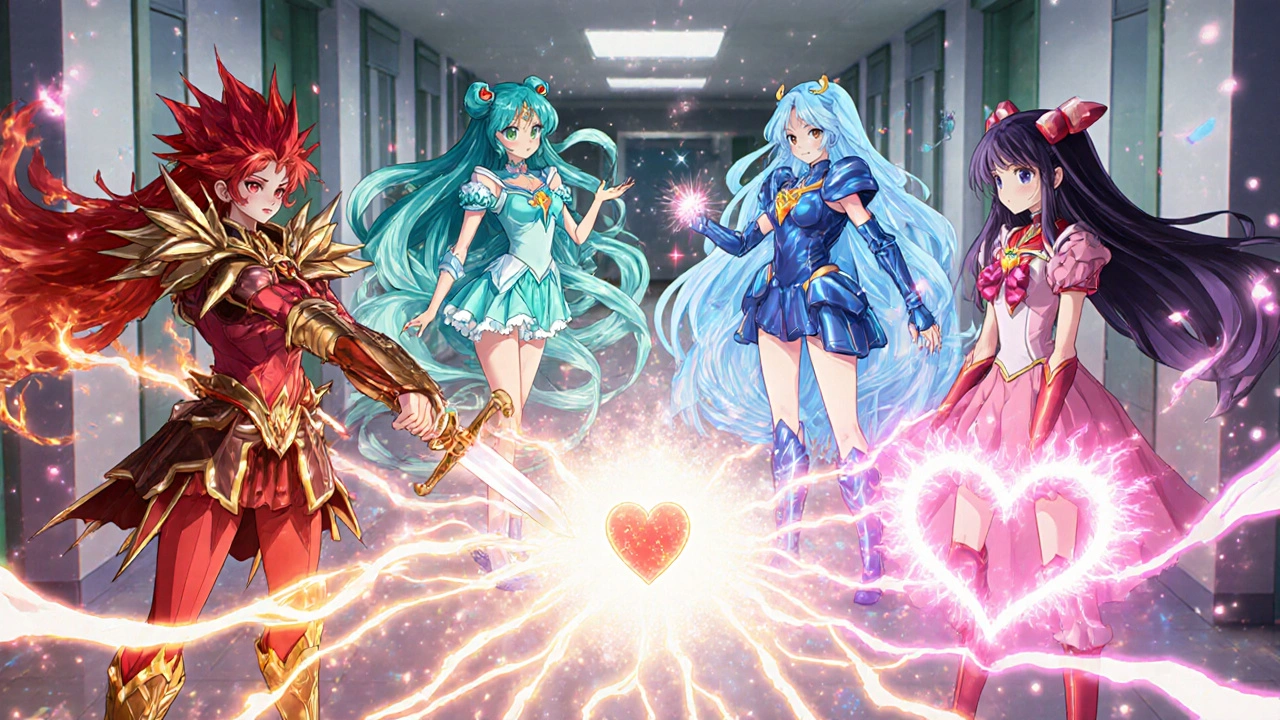 Team of magical heroines personify four diabetes drugs, each with distinct elemental powers.